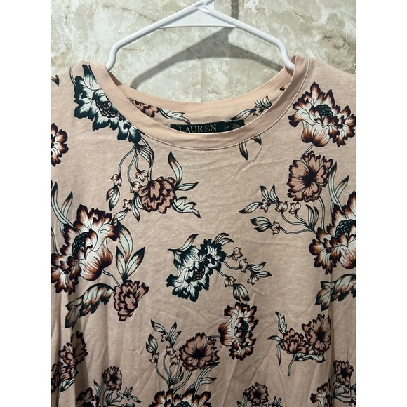 Lauren Ralph Lauren Floral Print T-Shirt Crew Neck Top 1X - Picture 2 of 8